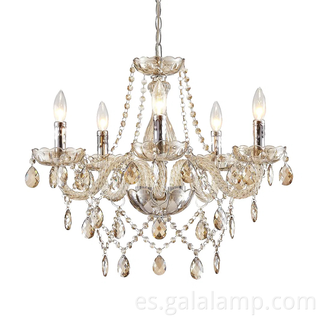 Luz colgante de rama de cristal de cristal moderno para techos elegantes